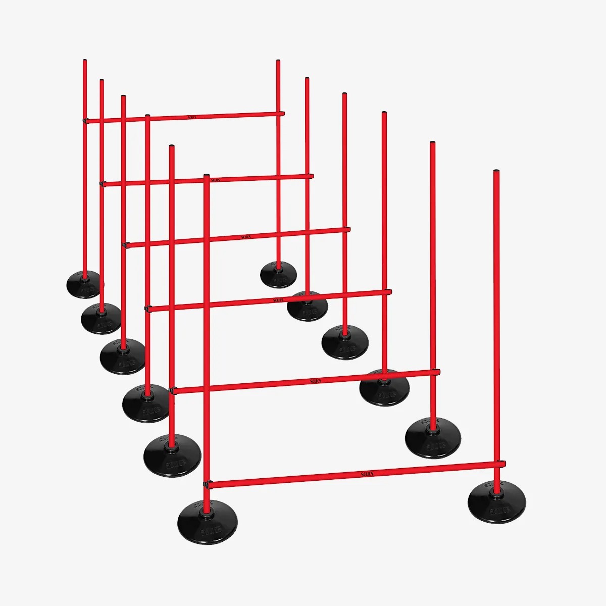 Scucs Kauçuk Tabanlı Slalom Takımı - Kırmızı