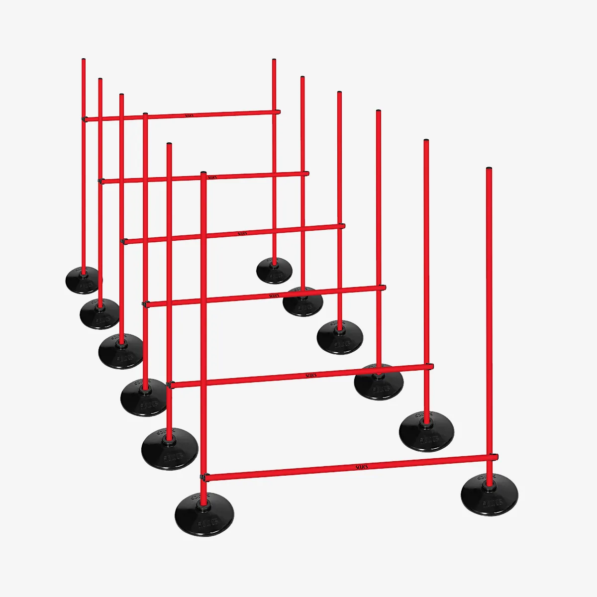 Scucs Kauçuk Tabanlı Slalom Seti - Kırmızı