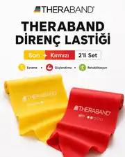 Orijinal Theraband Direnç Lastiği İkili Set Hafif Ve Orta Sertlik İkisi Bir Arada