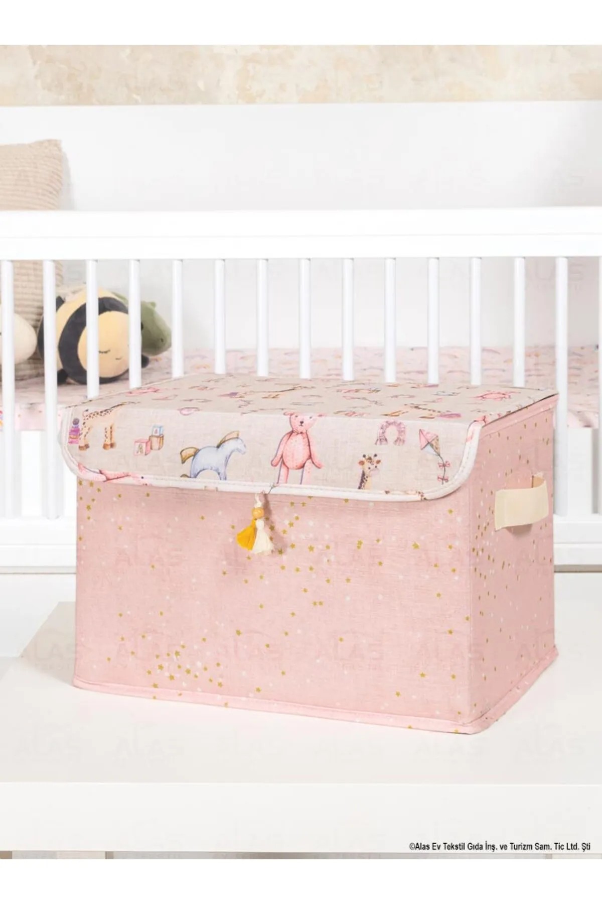 Bebek Kapaklı Kutu Maxi - Organizer - Düzenleyici - Hurç 35x24x23 Büyük Boy Pembe