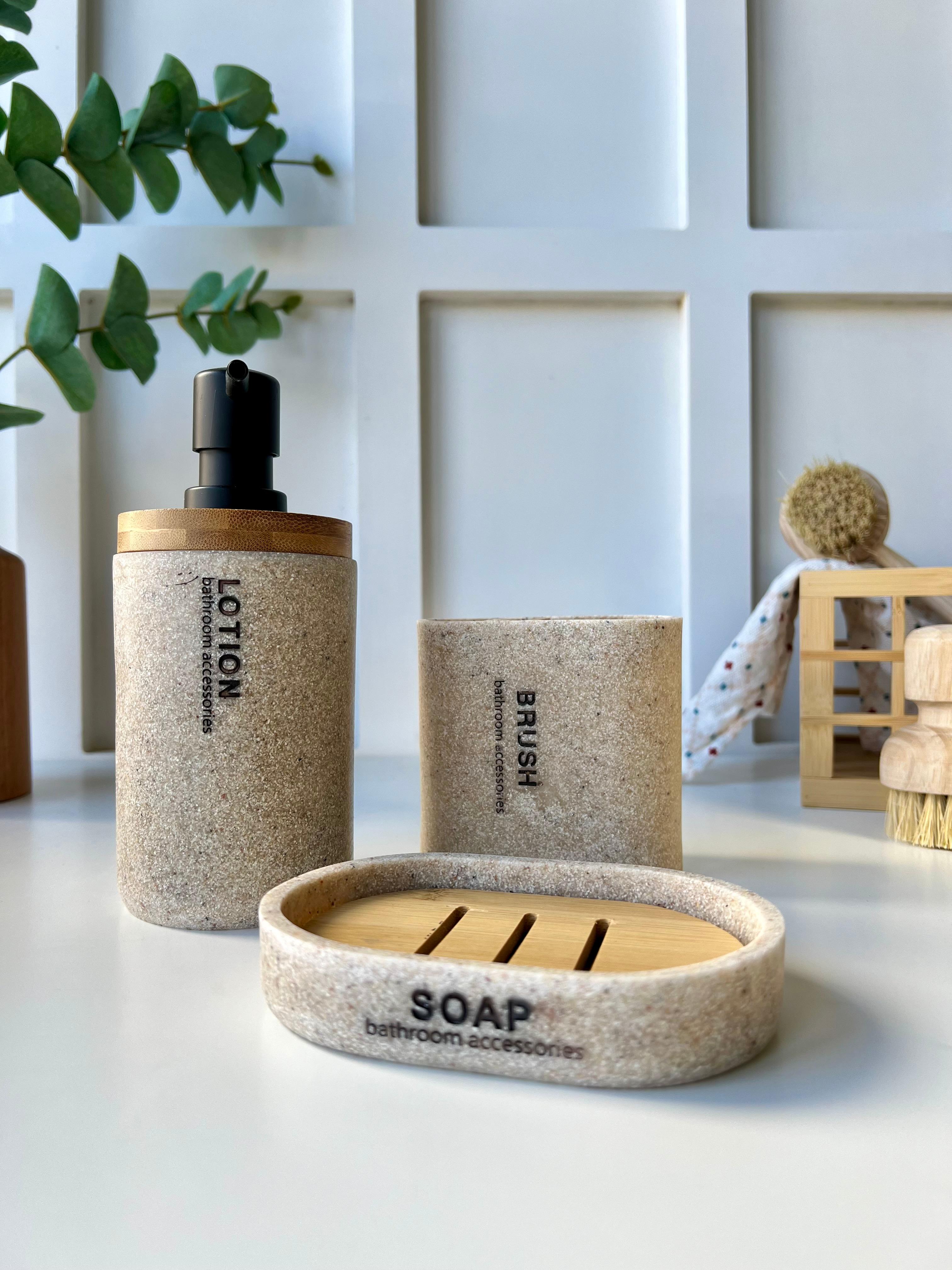 3 Parça Banyo Sabunluk Seti Lotıon/Tumbler-Soap