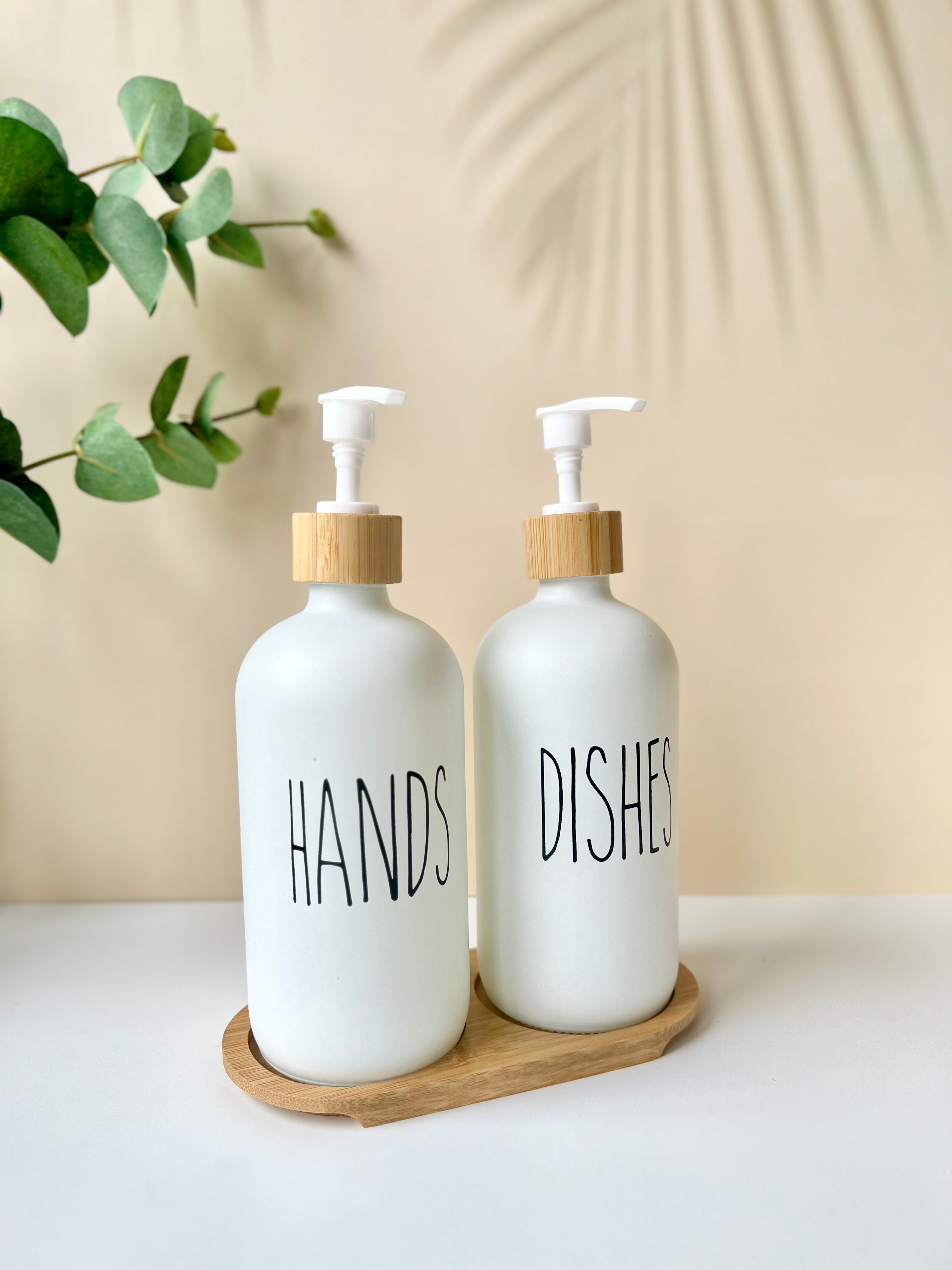 2'li Beyaz Bambu Altıklı Sabunluk Seti | Hands Dıshes