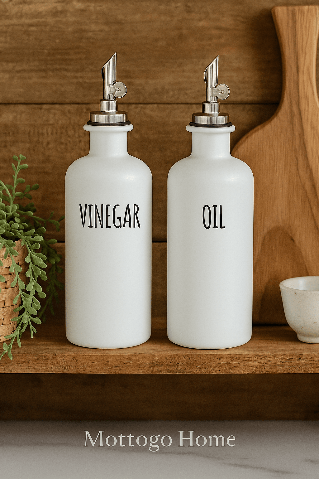2'li Beyaz Gümüş Başlıklı Cam Yağdanlık Seti | Oil-Olive Oil-Vinegar-Sauce