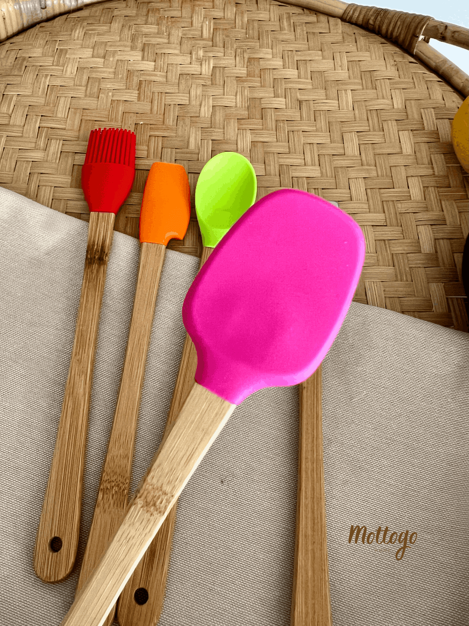 5'li Mini Bambu Spatula Seti | Silikon Pişirme Seti