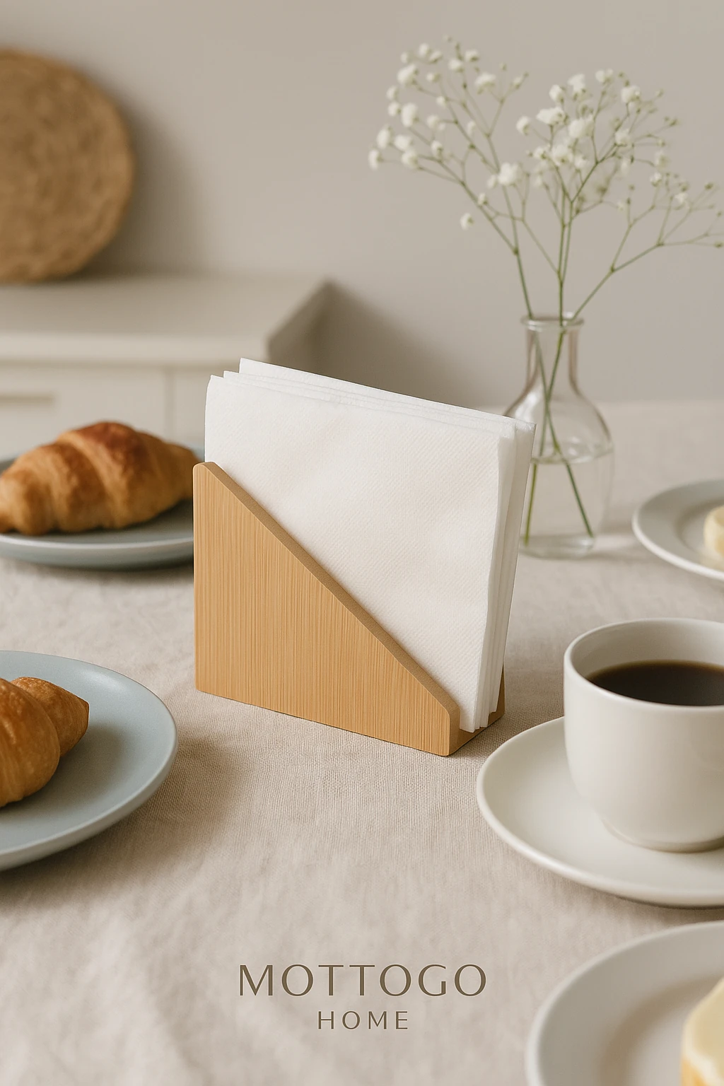 Bambu Üçgen Peçetelik | Doğal Bambu Servis Peçetelik 14cm x 11.5cm x 6.7cm