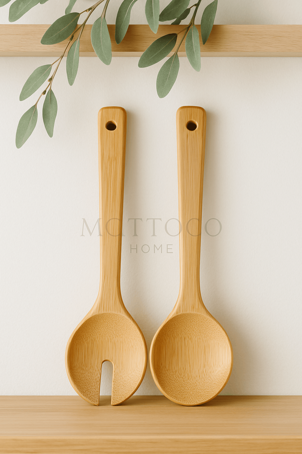 Bambu Salata Servis Kaşığı Seti - 2 Parça Kaşık
