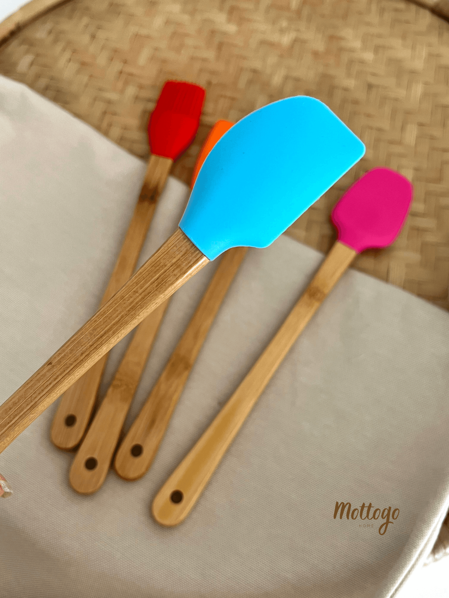 5'li Mini Bambu Spatula Seti | Silikon Pişirme Seti