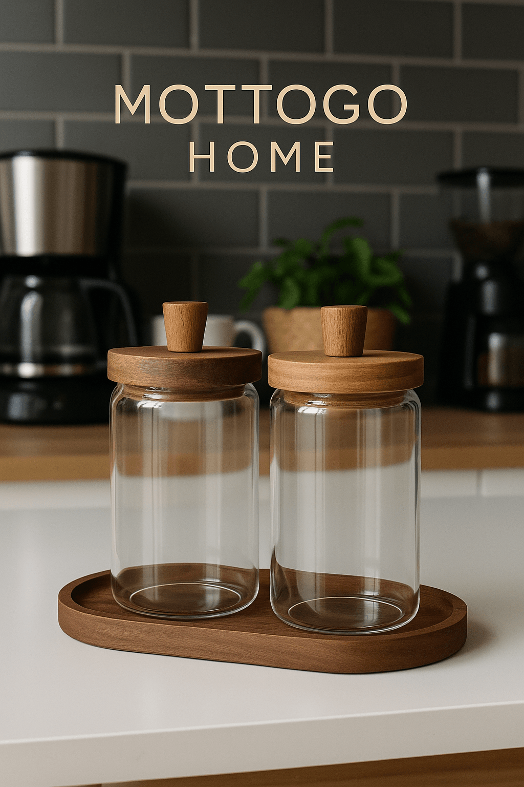  Ölçü Kaşıklı 2'li Akasya Vakumlu Kapak Cam Kavanoz Seti 700ml 