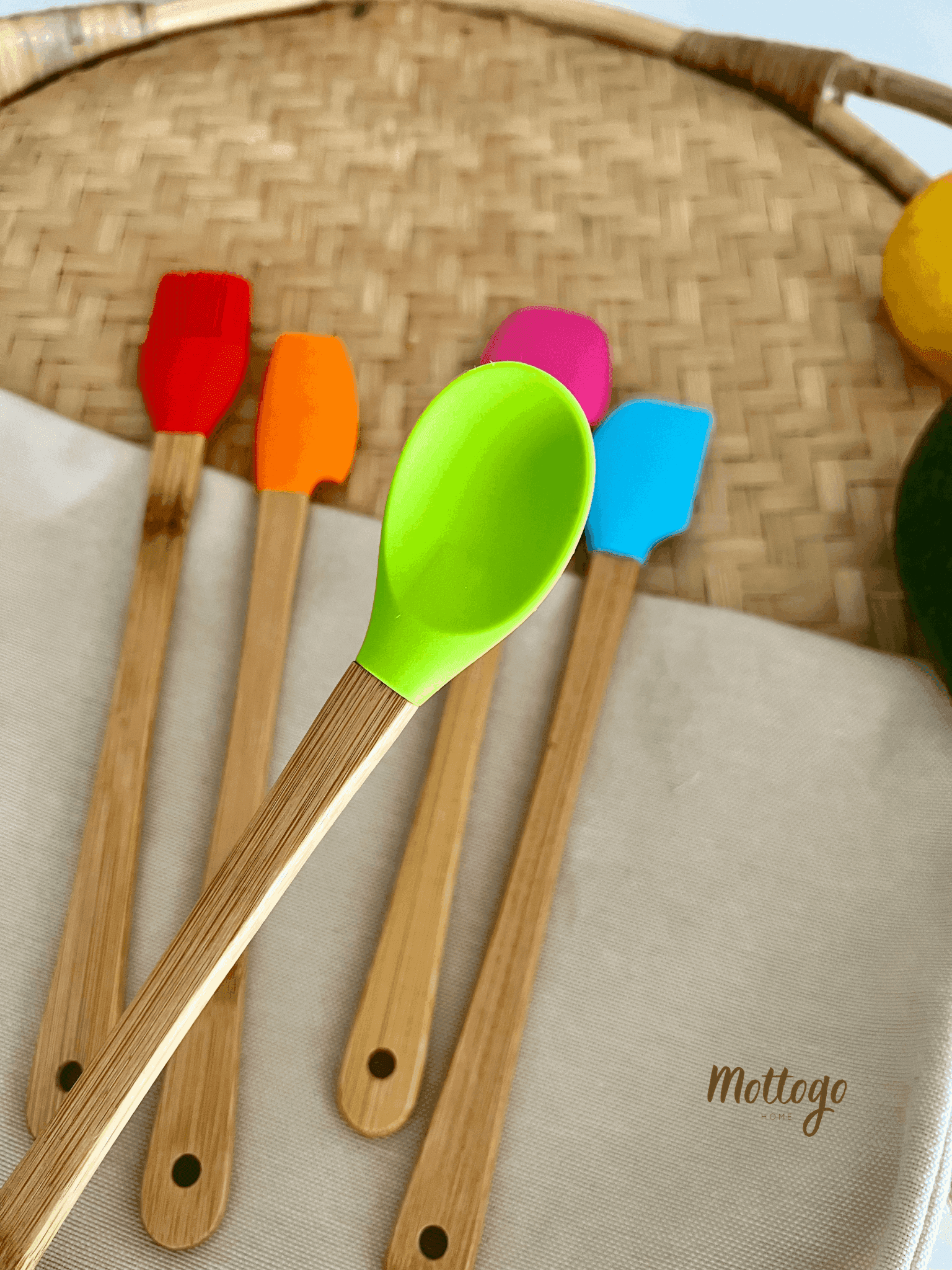 5'li Mini Bambu Spatula Seti | Silikon Pişirme Seti