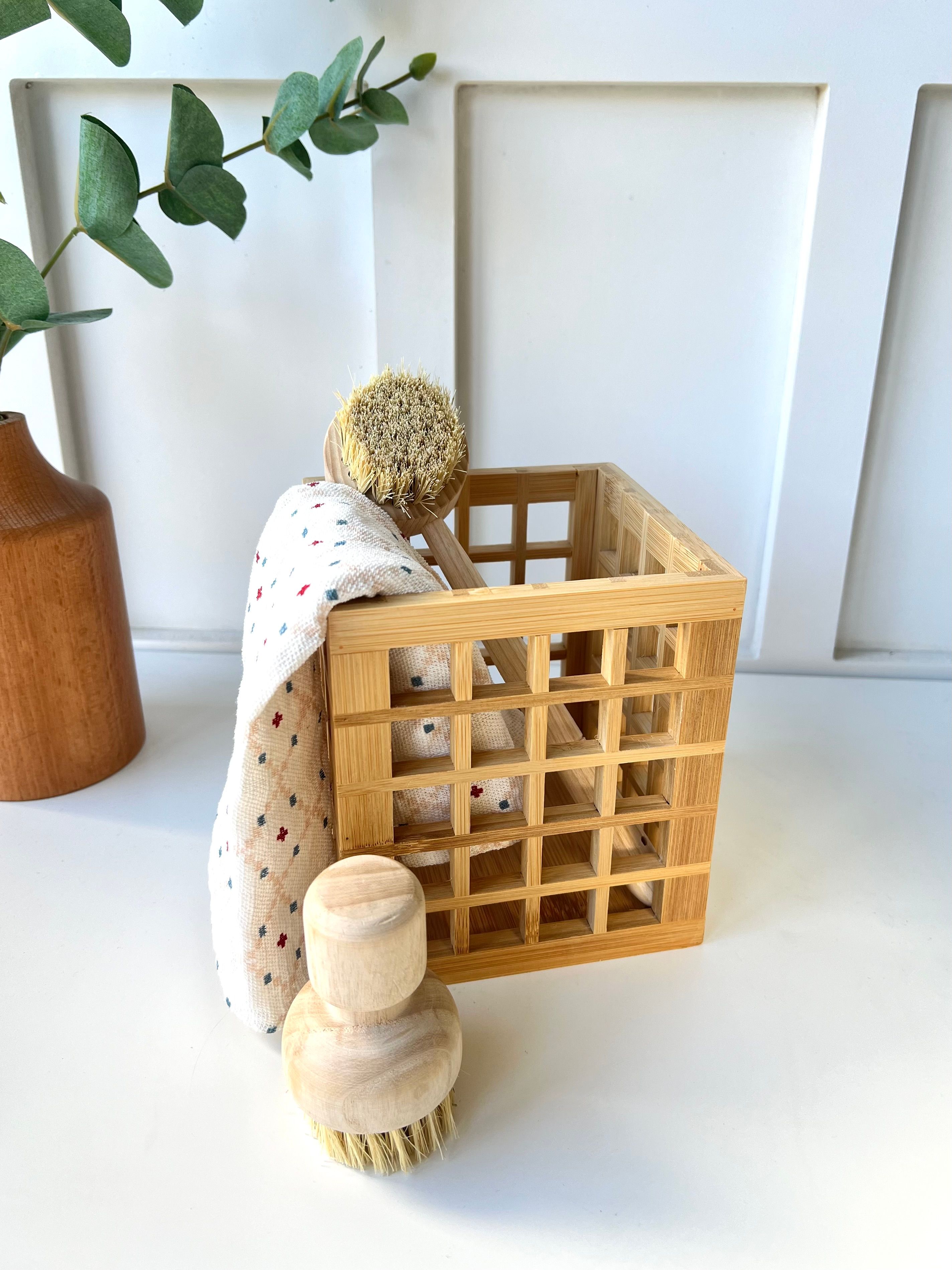 Bambu Kare Organizer Kutu Kaşıklık