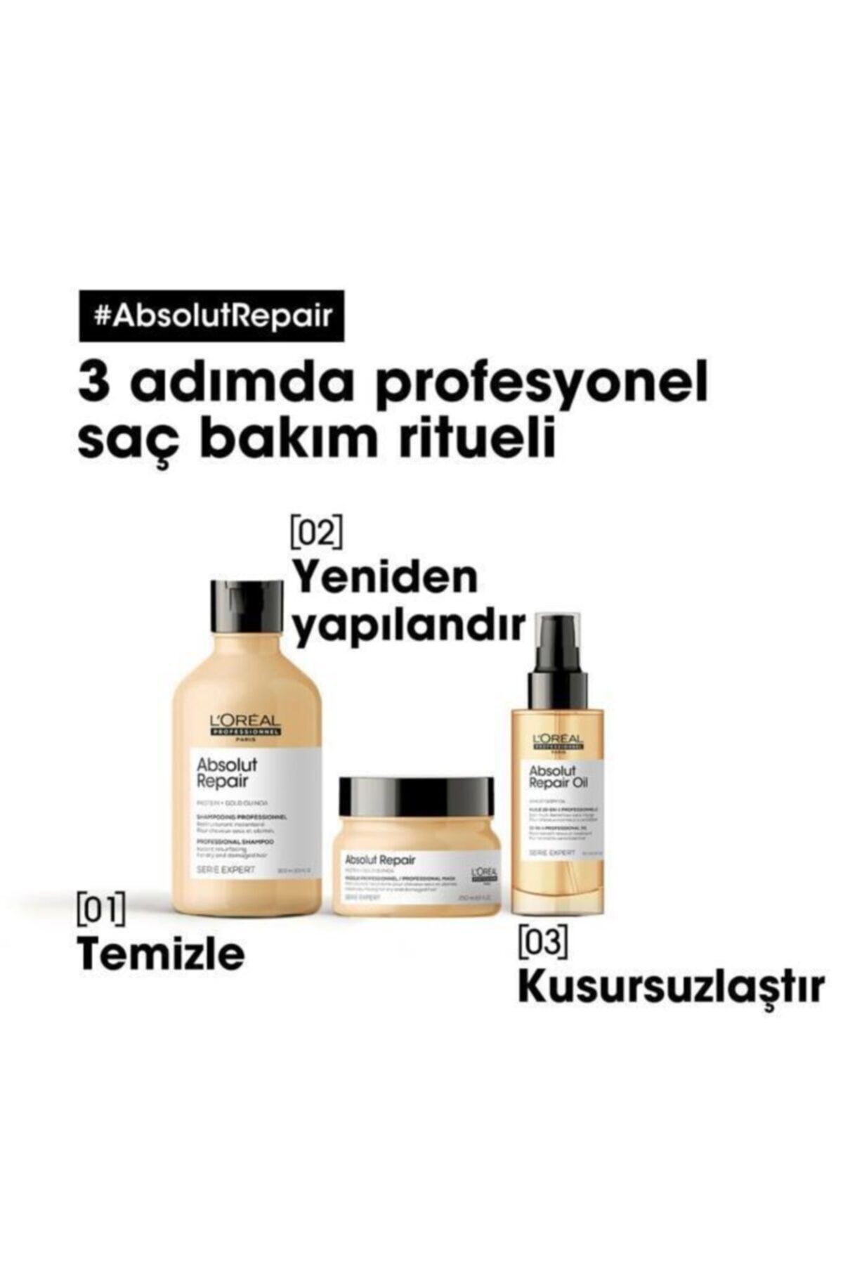 L'oreal Professionnel  Absolut Repair Şampuan 300 Ml + Absolut Repair Maske 250 Ml