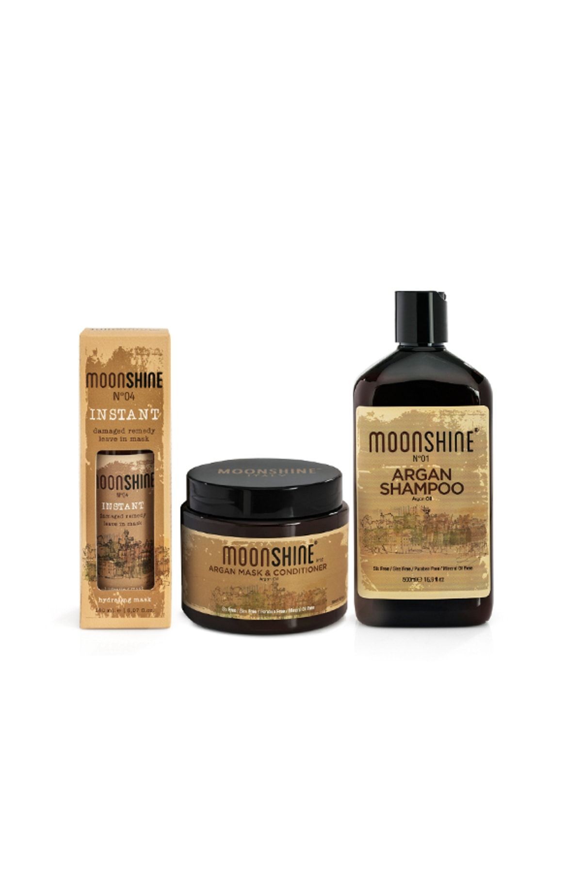 Argan Instant Set (Argan3'lü Set) (Argan Şampuan 500ml + Argan Maske 500ml + Instant Mask 150ml)