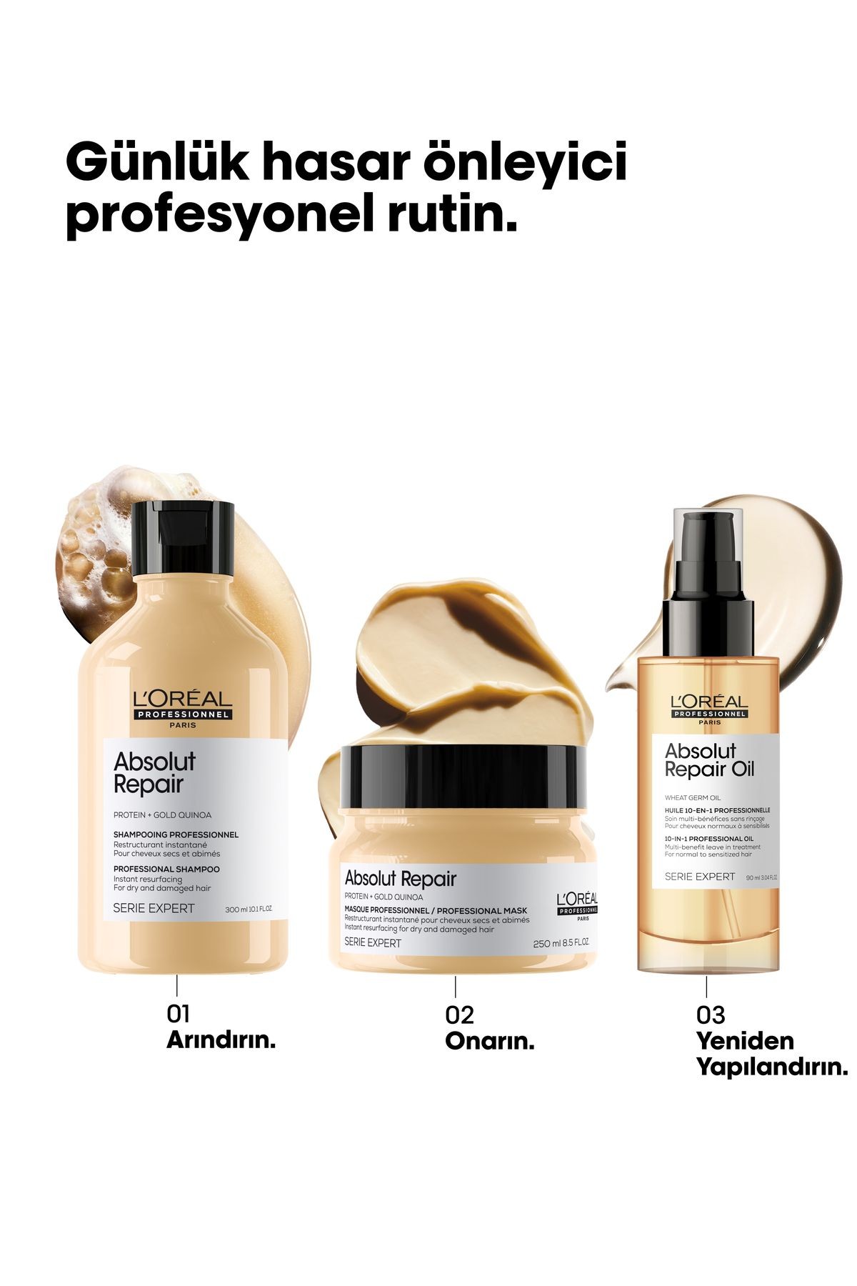 L'oreal Professionnel Absolut Repair Oil 10 In 1  Saç Bakım Yağı 90 Ml (Yıpranmış Saçlar Için 10 Etkili Mucize)