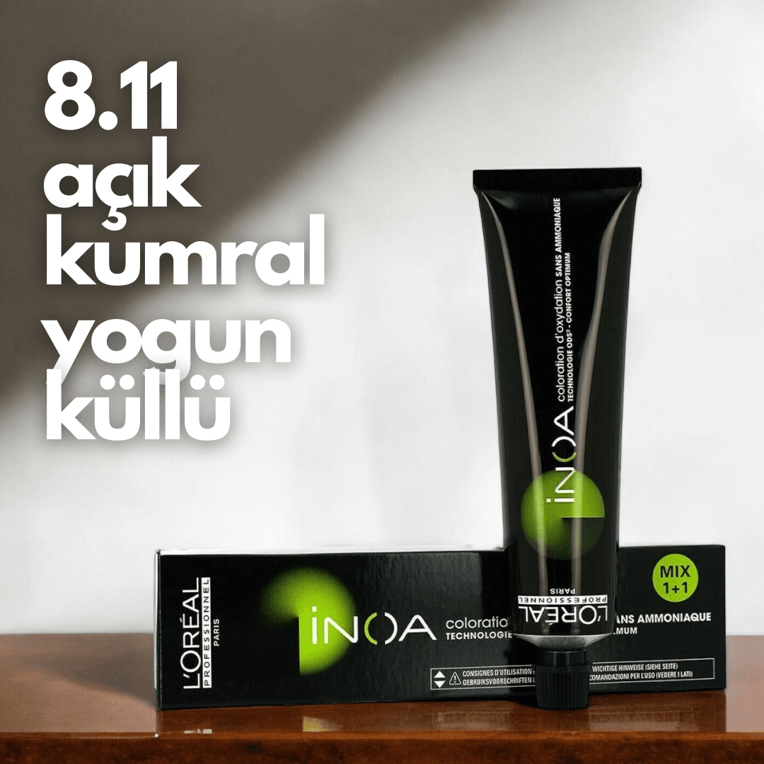 Loreal Inoa 8.11 Numara (Açık Kumral Yoğun Küllü) Saç Boyası 60 G 