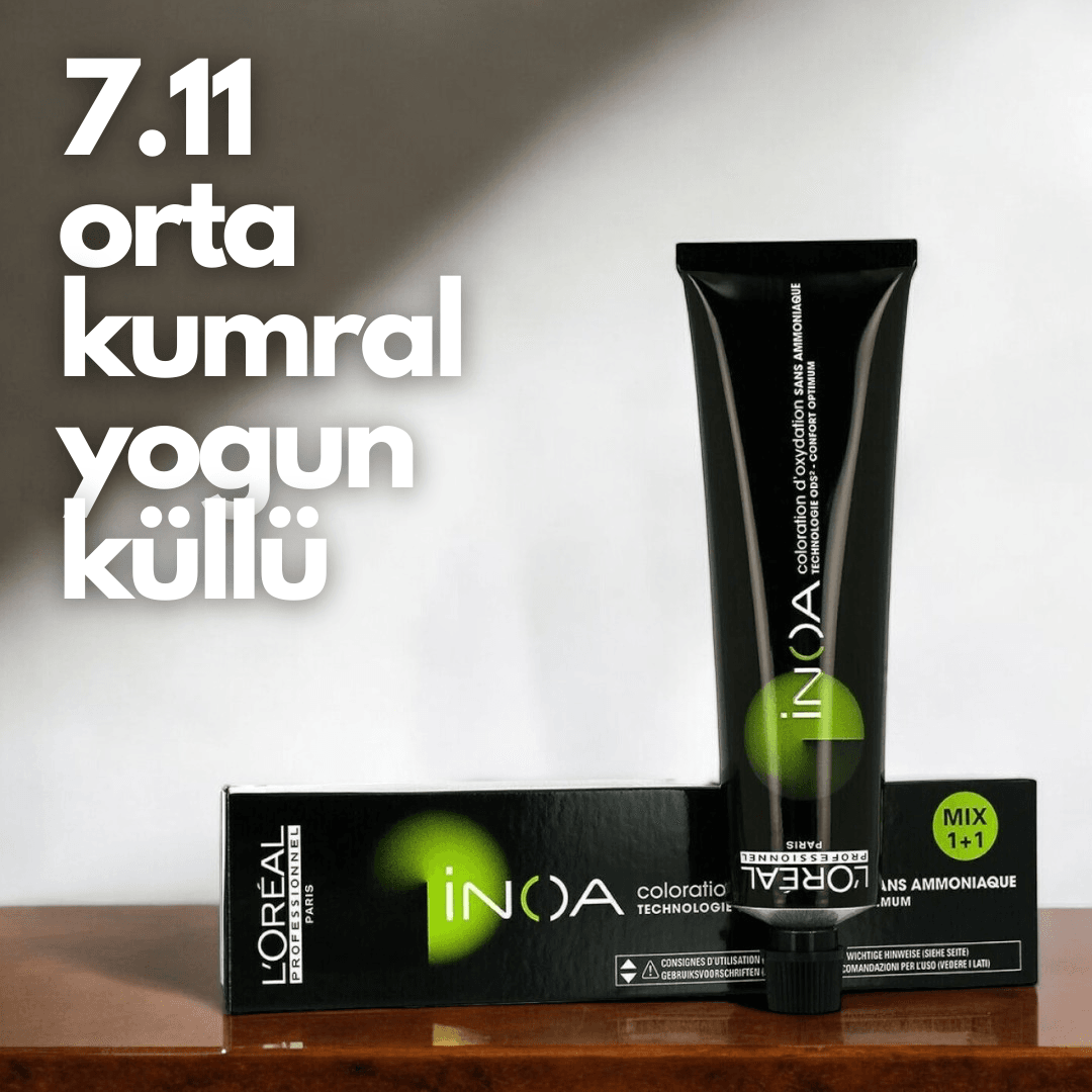 Loreal İnoa 7.11 Numara (Orta Kumral Yoğun Küllü) Saç Boyası  60 Ml