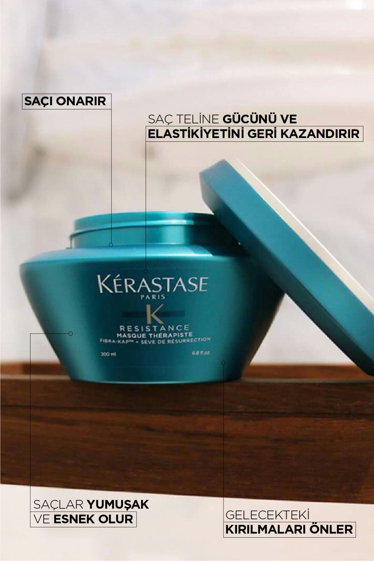 Resistance Masque Thérapiste Çok Yıpranmış Ve Aşırı Işlem Görmüş Saçlar Için Yoğun Onarıcı Saç Maskesi 200 Ml