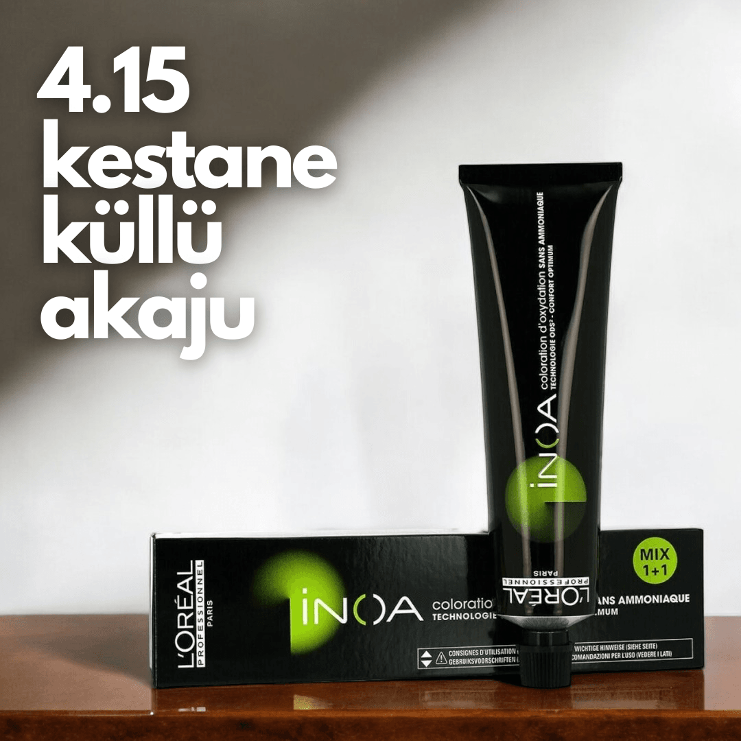 Loreal Inoa 4.15 Numara (Kestane Küllü Akaju) Saç Boyası 60 g  (Oksidansız)