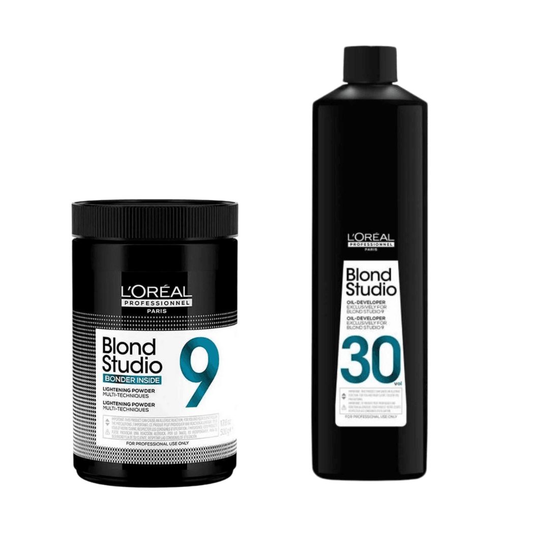 L'Oreal Professionnel  9 TON BONDER INSIDE TOZ AÇICI 500 gr + 30 VOLUM BLOND STUDİO OKSİDAN 1 L