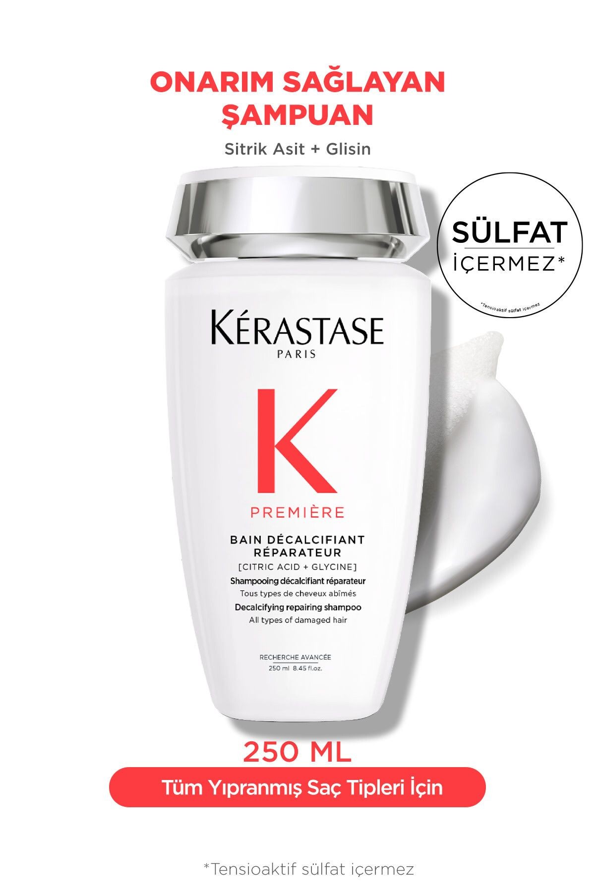 Premiere Bain Decalcifiant Reparateur Yıpranmış Saçlar Için Onarım Sağlayan Şampuan 250 ml