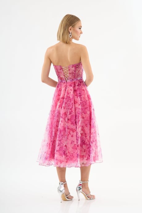 58036 midi straplez elbise