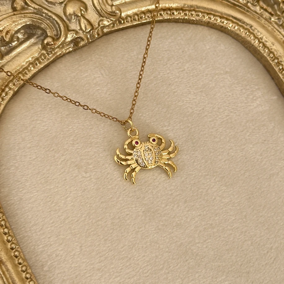 yengeç gold kolye | çelik