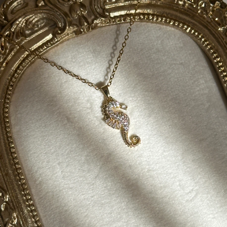 deniz atı gold kolye | çelik