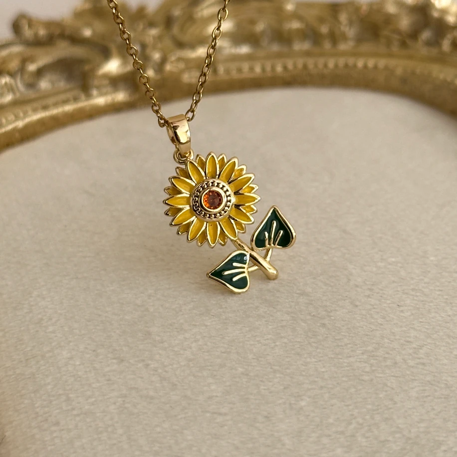 ayçiçeği gold kolye | çelik
