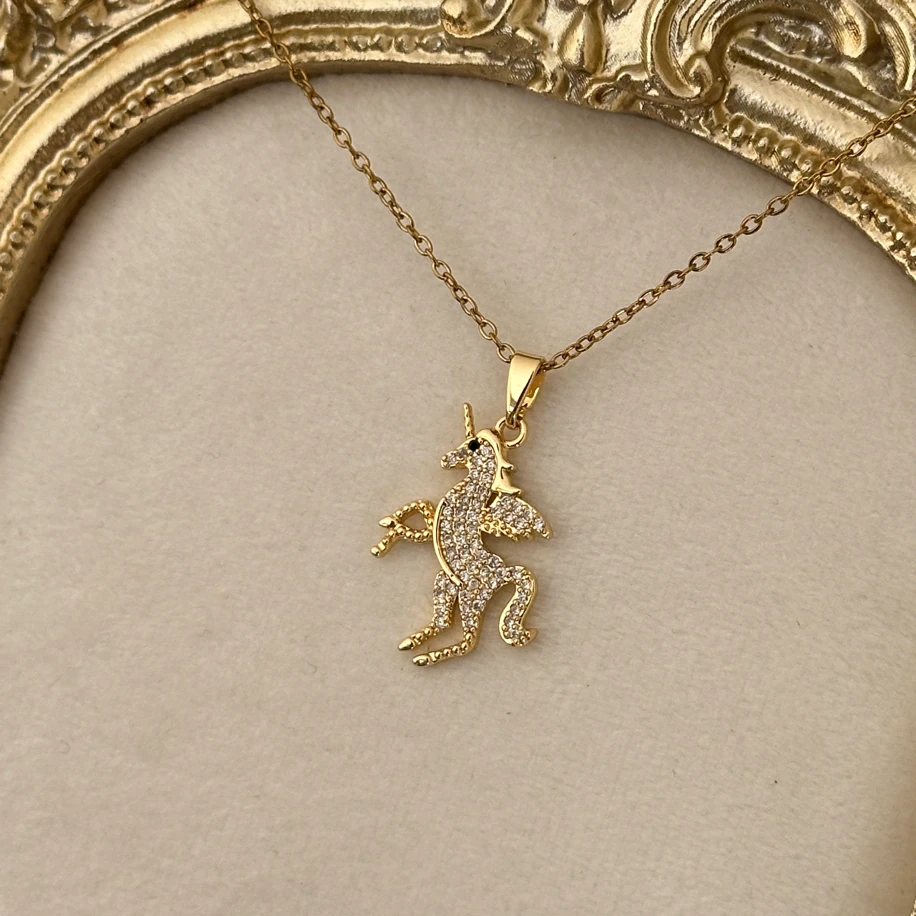unicorn gold kolye | çelik