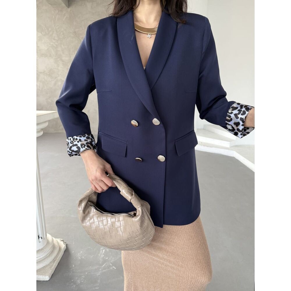 Leopar desenli blazer ceket