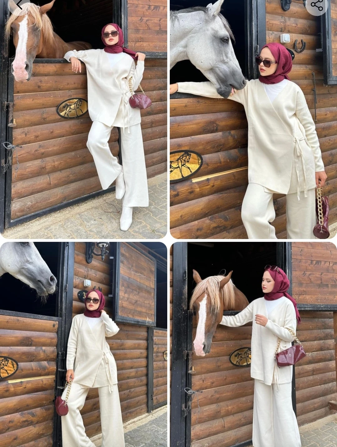 triko uzun kollu pantolonlu belde bağlamalı takım