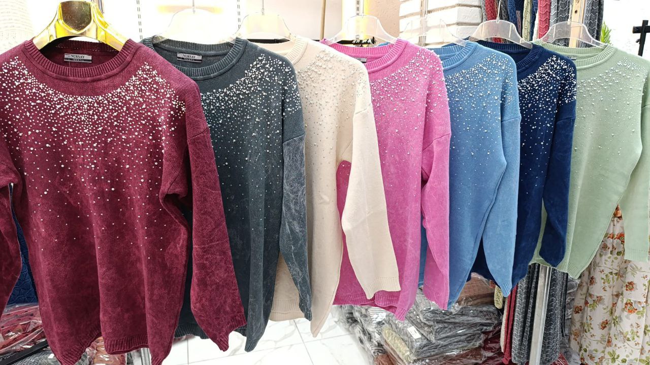 serpme taşlı kazak