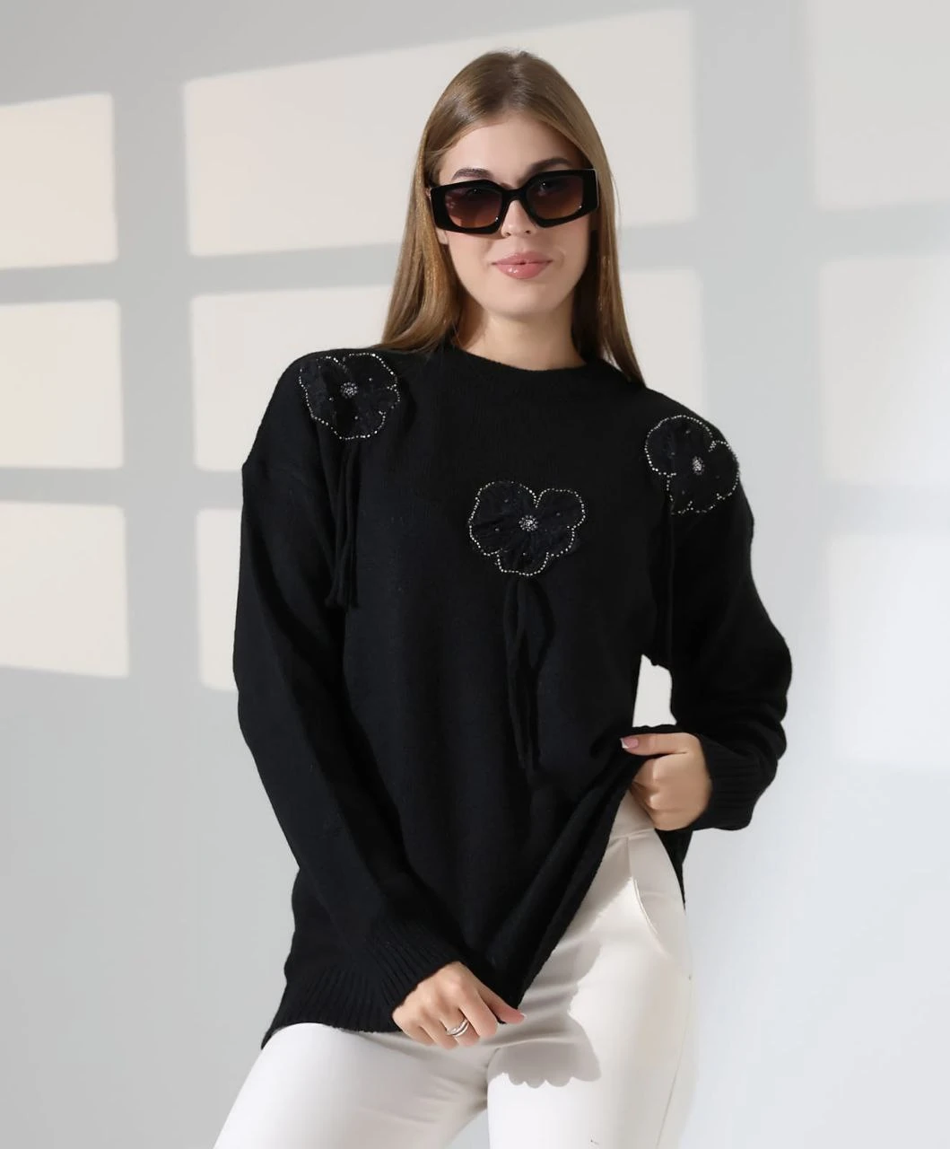 çiçekli triko Kazak 