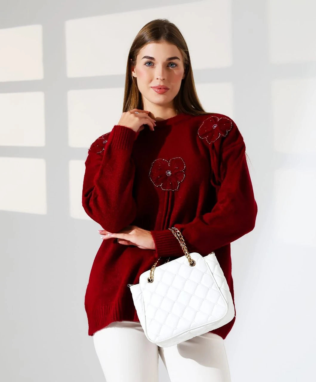 çiçekli triko Kazak 