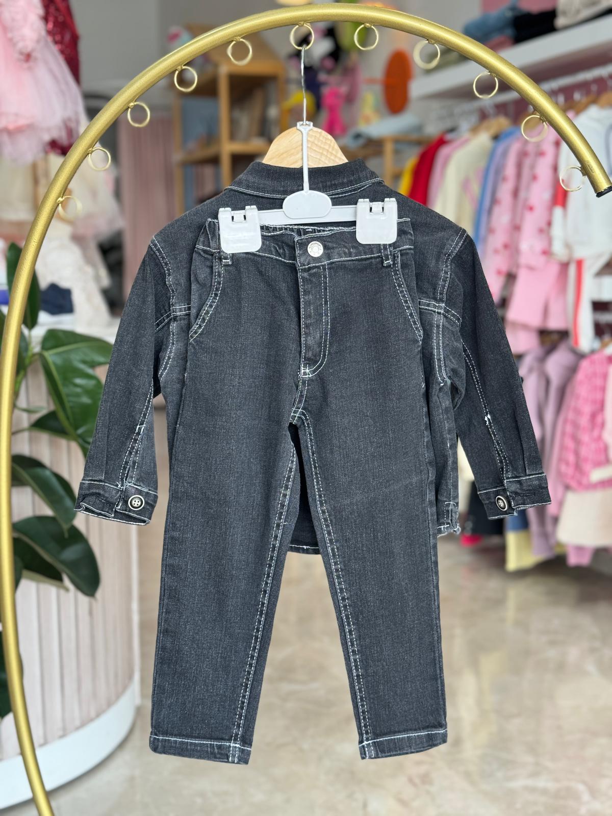 CEKETLİ SİYAH KOT TAKIM