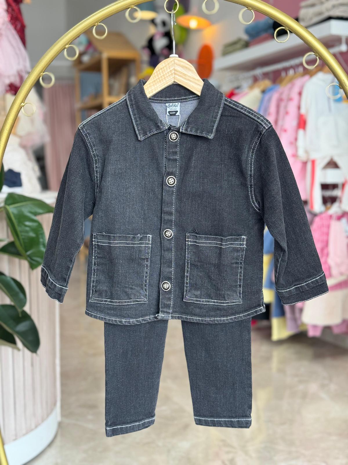 CEKETLİ SİYAH KOT TAKIM