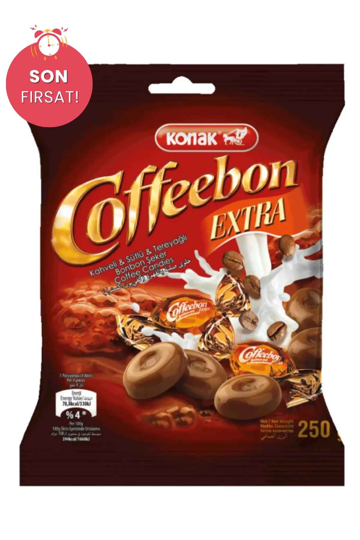 Coffeebon Extra Kahveli & Tereyağlı & Sütlü Bonbon Şeker (250 Gr)