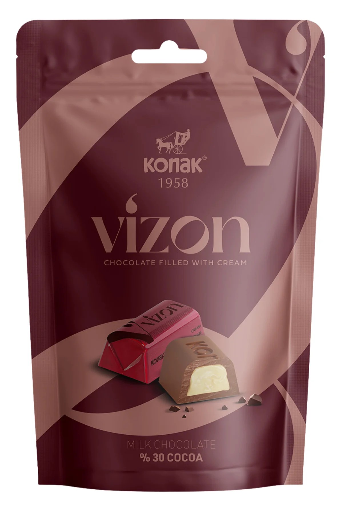 Vizon Sütlü Krema Dolgulu Sütlü Çikolata (80 Gr)