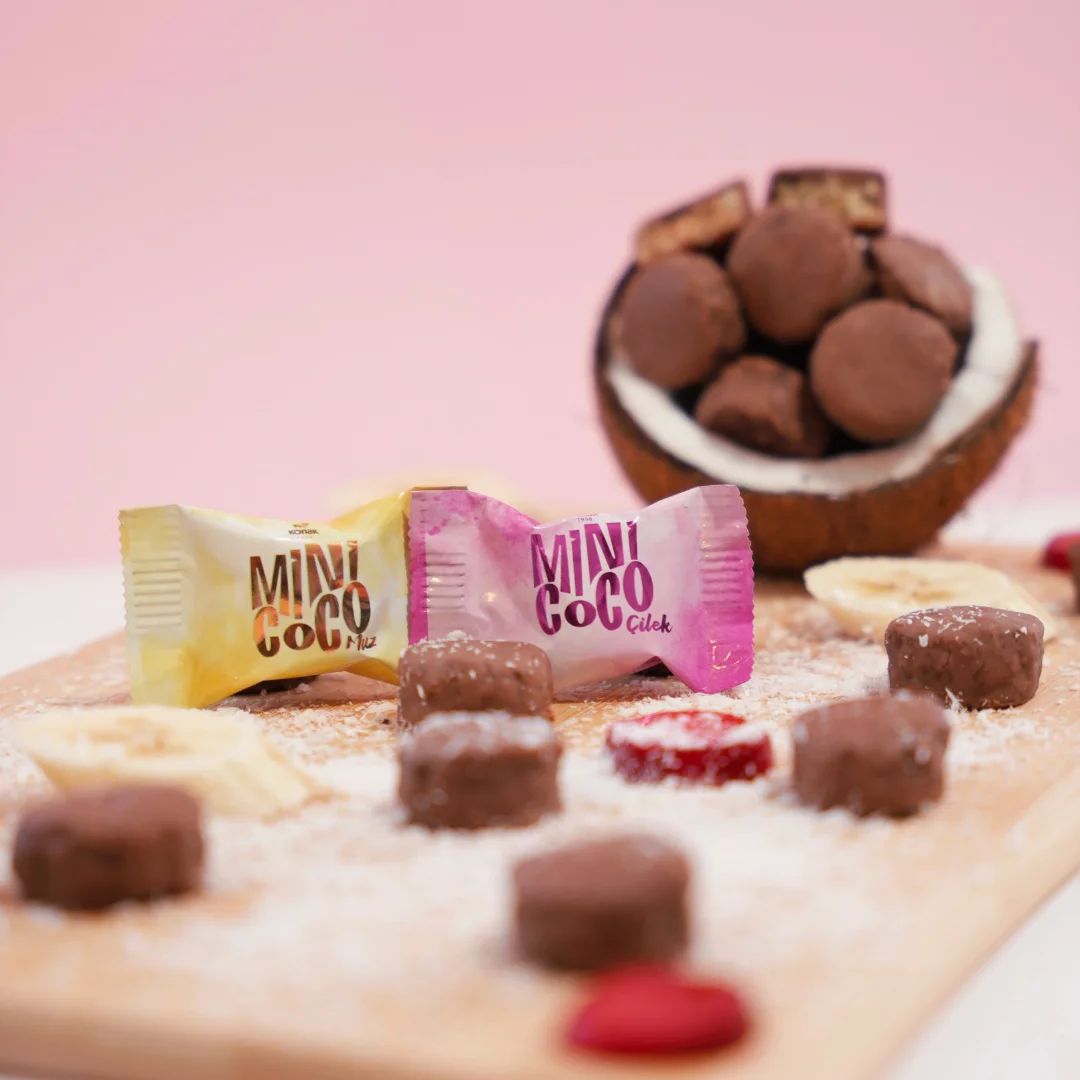 Mini Coco Çikolata Kaplı Hindistan Cevizi | Meyve Parçacıklı 250g