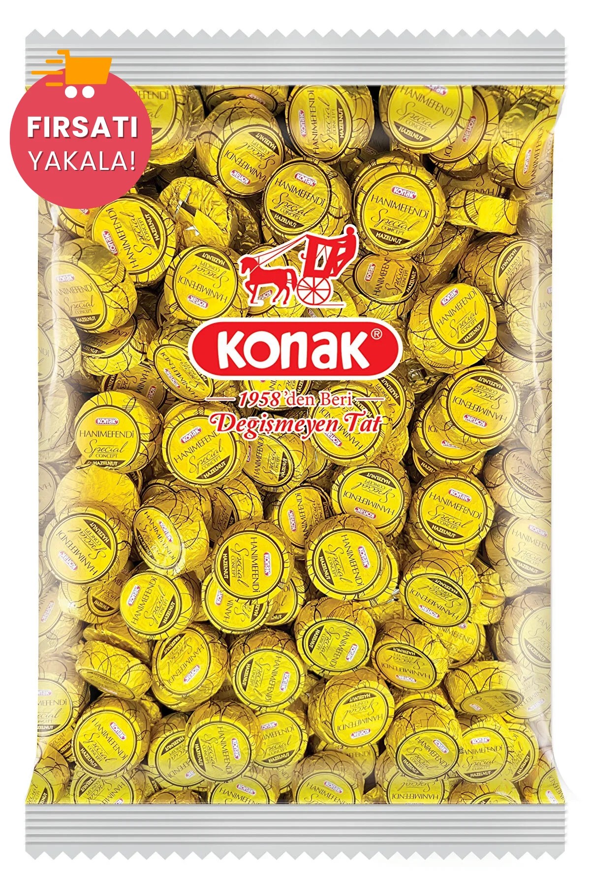 Hanımefendi Fındık Parçacıklı & Dolgulu Sütlü Çikolata (1000 Gr)