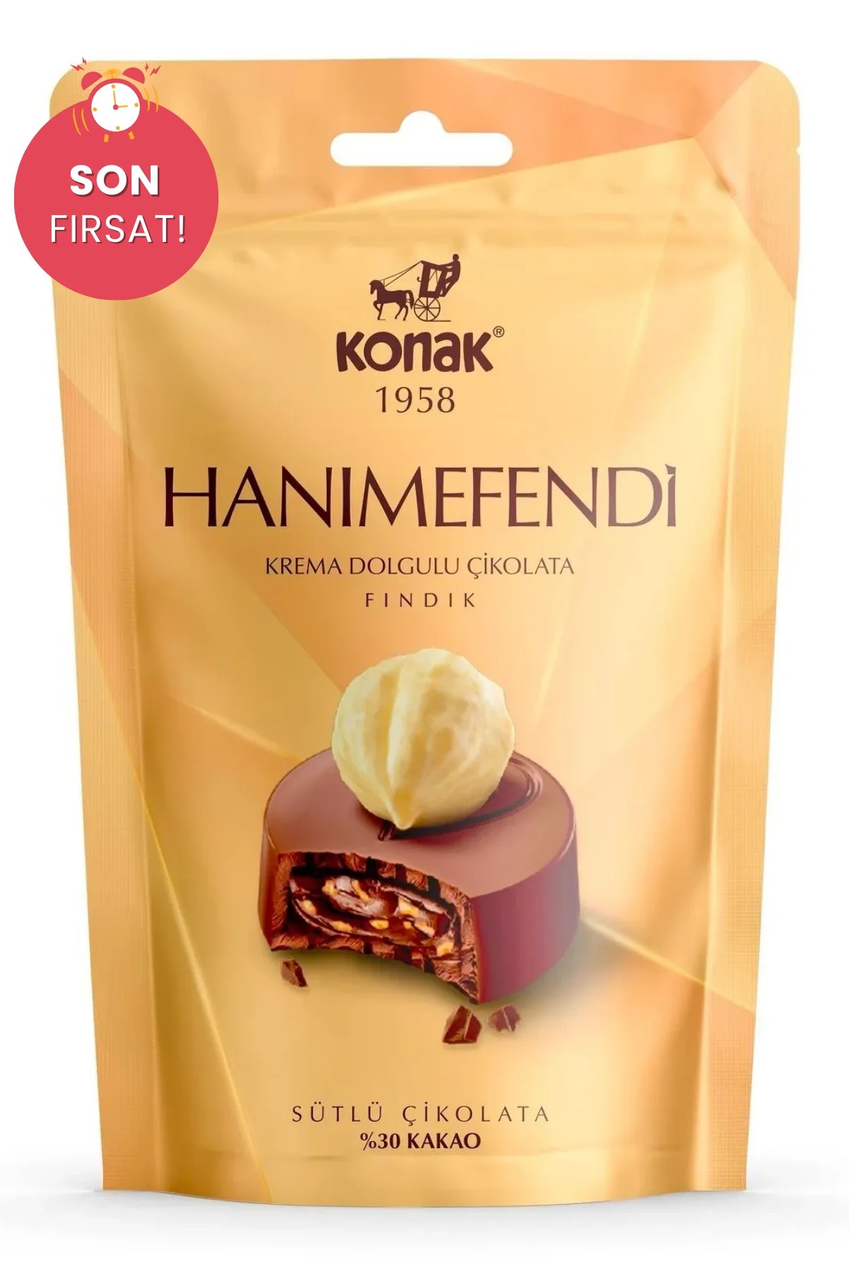 Hanımefendi Fındık Parçacıklı & Dolgulu Sütlü Çikolata (85 Gr)