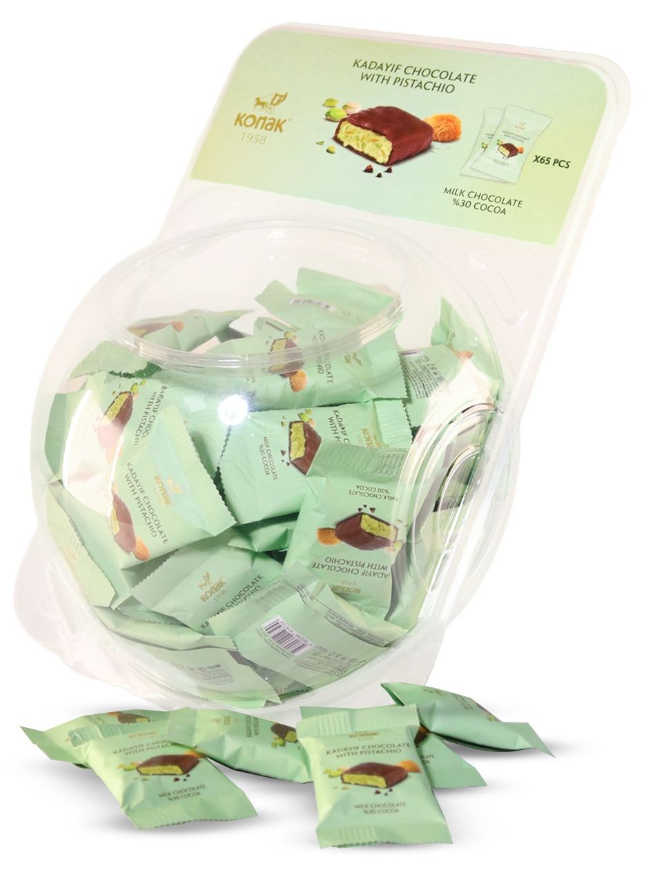 Antep Fıstıklı Kadayıflı Çikolata Asetat (877 Gr) (65 Adet)