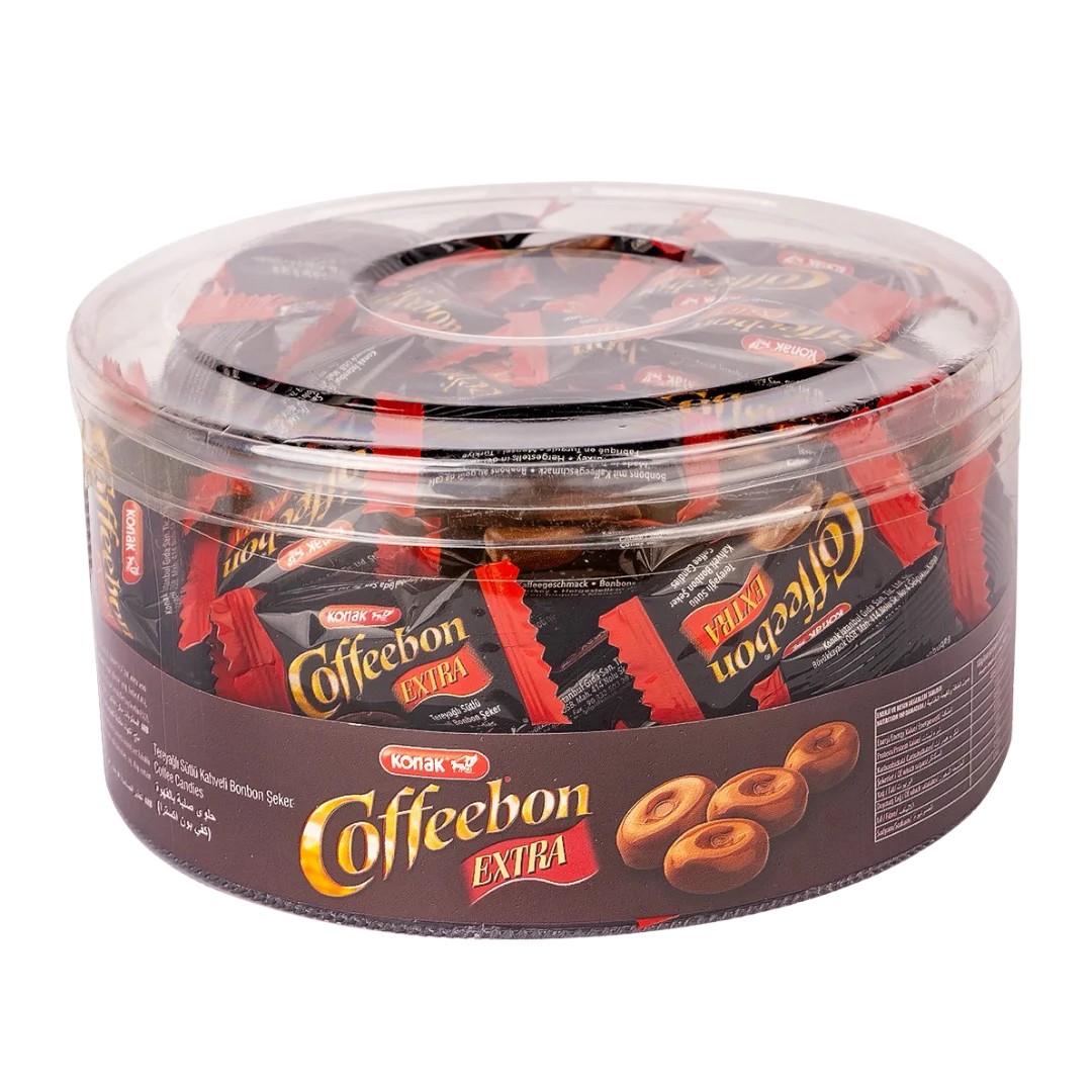 Coffeebon Extra 350 gr PVC Asetat Kutu Extra Sütlü & Tereyağlı & Kahveli Bonbon Şeker