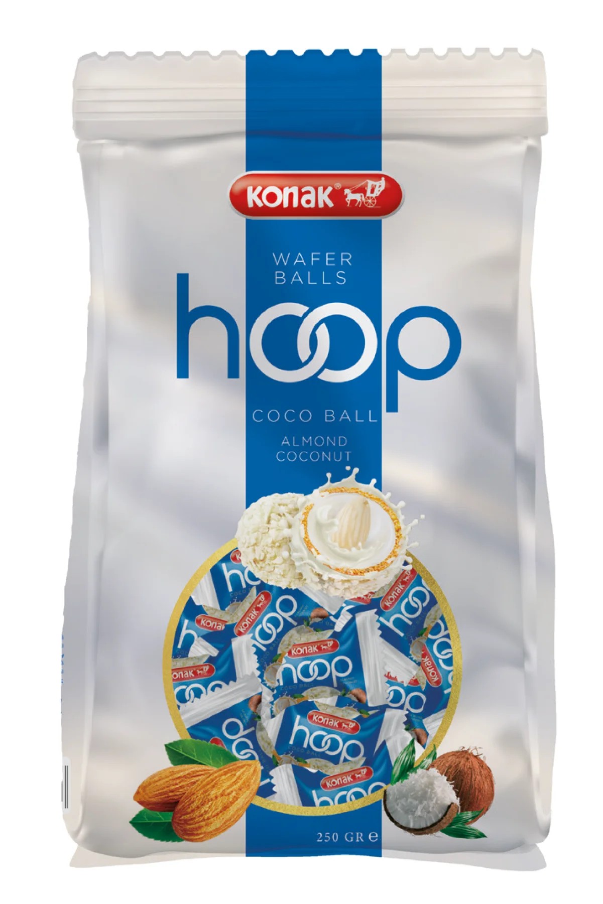 Hoop Gofret Tüm Badem Dolgulu Hindistan Cevizi Topları (250 Gr)