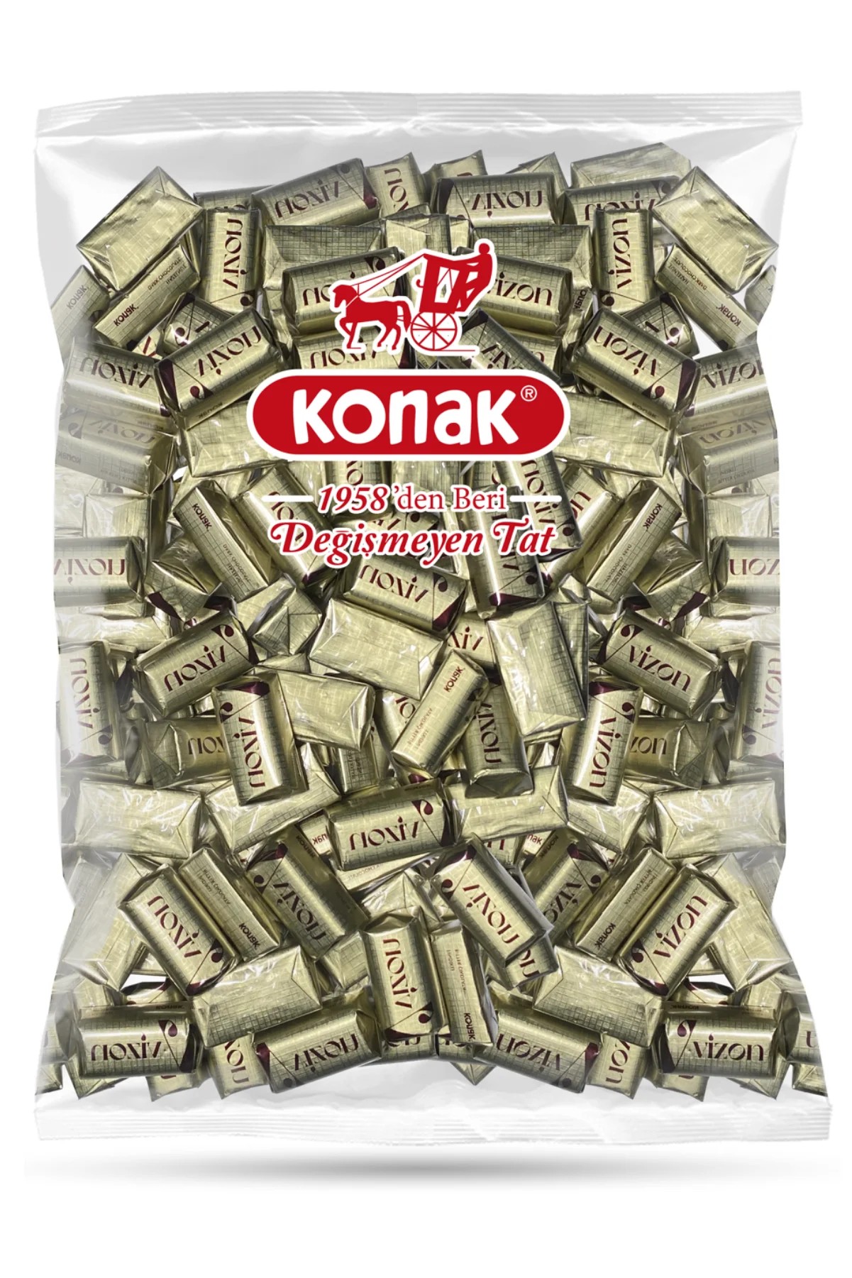 Vizon Fındık Parçacıklı Krema Dolgulu Bitter Çikolata (1000 Gr)