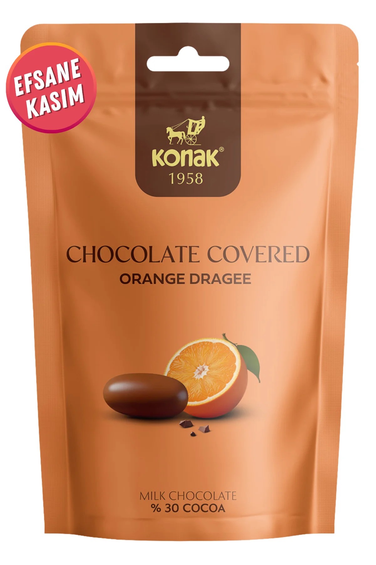 Sütlü Çikolata Kaplı Portakal Draje (85 Gr)