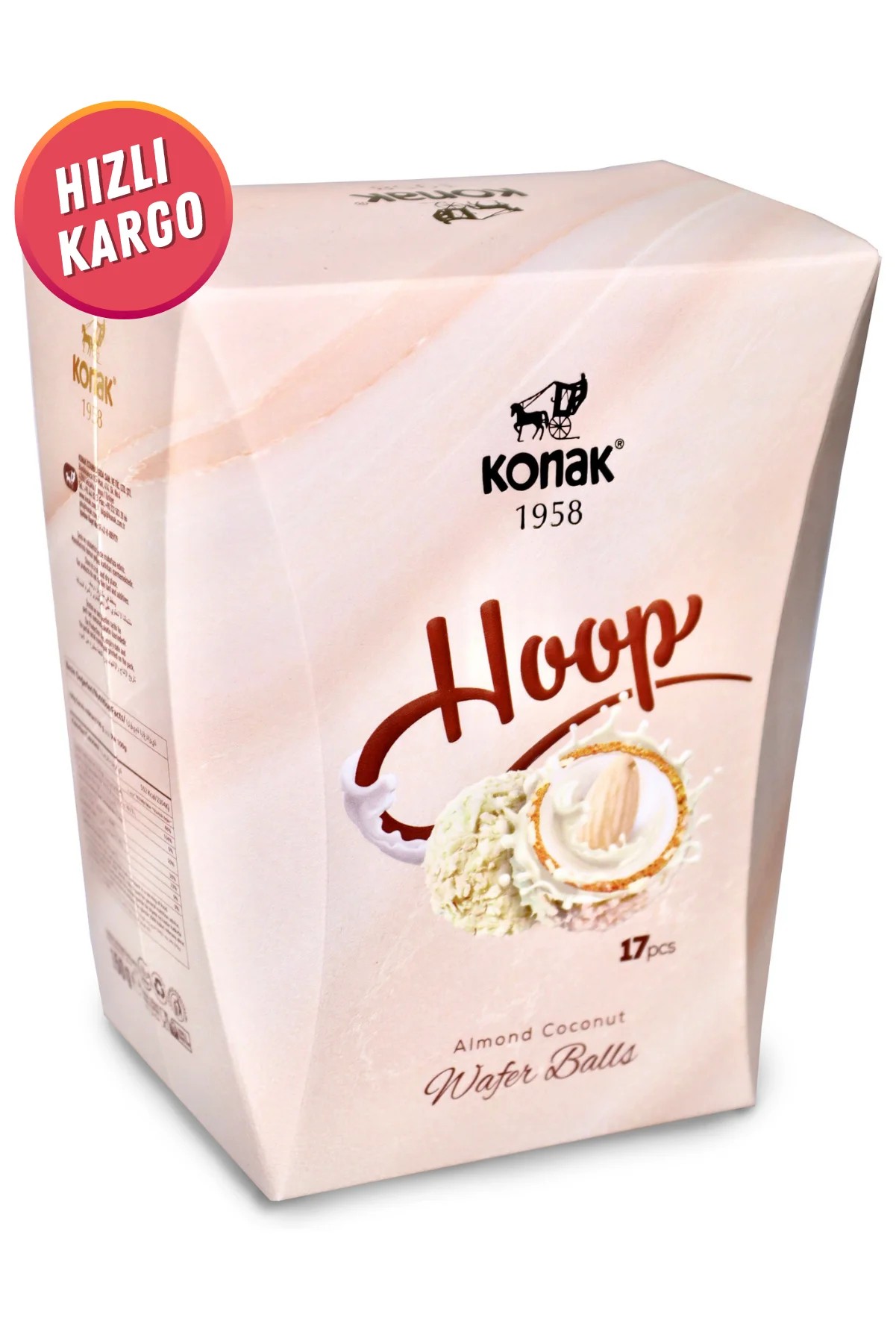 Hoop Gofret Tüm Badem Dolgulu Hindistan Cevizi Topları 150 Gr (17 Adet)