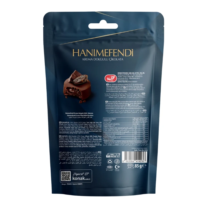 Hanımefendi Krema Dolgulu Sütlü Çikolata (85 Gr)