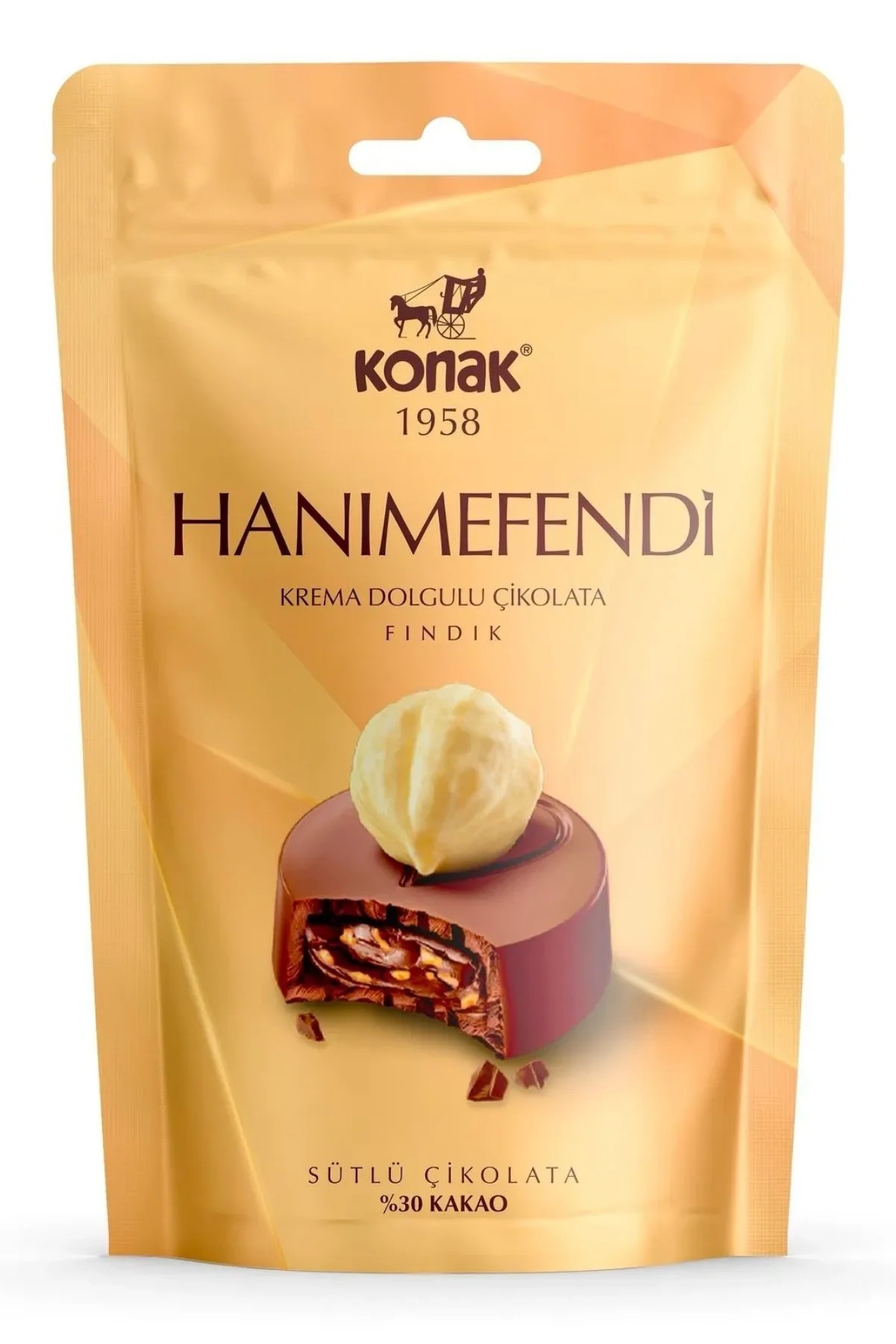 Hanımefendi Fındık Parçacıklı & Dolgulu Sütlü Çikolata (85 Gr)