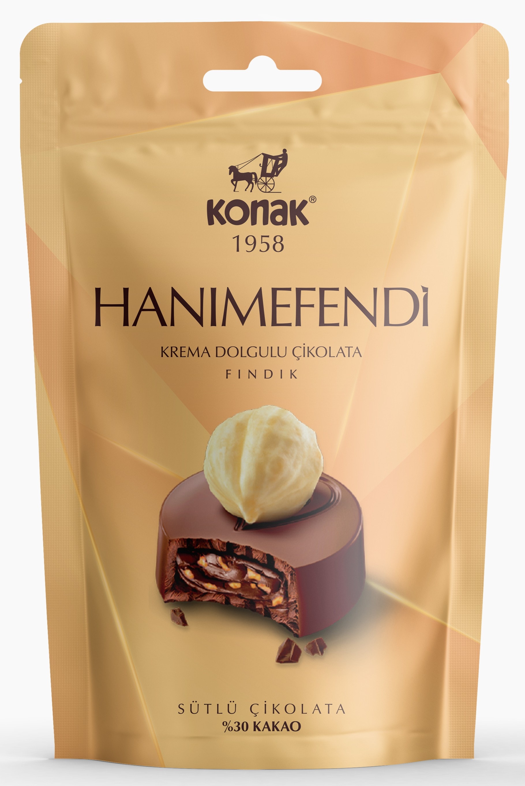 Hanımefendi Fındık Parçacıklı & Dolgulu Sütlü Çikolata (85 Gr)