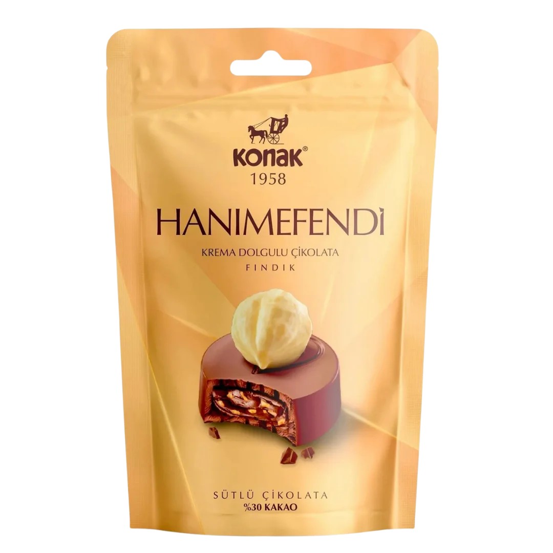 Hanımefendi Fındık Parçacıklı & Dolgulu Sütlü Çikolata (85 Gr)